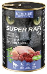 SUPER RAFI Cat fürjével és nyúlszívvel 400g nedves macskaeledel