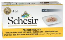 Schesir Csirke sonkával zselében 4x85 g nedves táplálék kutyák számára