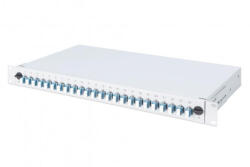 ASSMANN DN-96332-4 19" 1U 24xLC duplex OM4 toldóval pigtaillel és kötőkazettával szerelt optikai patch panel