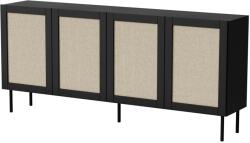  JUTA 4D chest of drawers 4D 200x39, 5x90 black + linol calabria Comoda