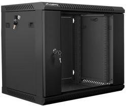 Lanberg 19'' wall-mounted installation cabinet 9U 600x450mm black (glass door)