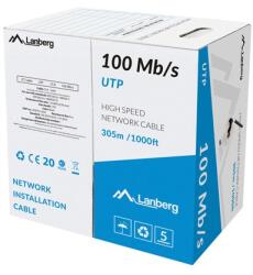 Lanberg Lan Utp Cable 100mb/s 305m Wire Cca Black