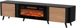  Cama Volare RTV cabinet 200 x 39 x 49 cm black/walnut + fireplace