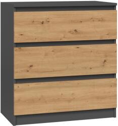 Topeshop M3 ANTRACYT/ARTISAN chest of drawers Comoda