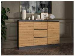  2D3S chest of drawers 120x30x75 cm, anthracite/artisan Comoda