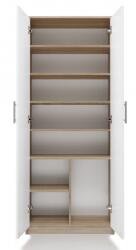  Filing cabinet OLIV 2D 74x35x180 cm, Sonoma/White Raft