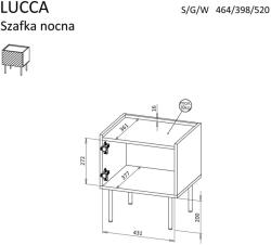  Cama LUCCA bedside cabinet, 2 pcs, 47x40x52, cashmere