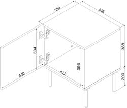  Cama Bedside table 2 pcs ISLA 44, 5x40x59 black matt