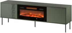  Cama RTV cabinet EF + fireplace black TRESSE 180x40x54.5 matte green