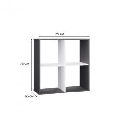  Malax 2x2 Shelving Unit, Anthracite/white Raft