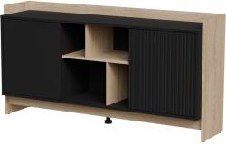 Cama PORTO 2D chest of drawers 150x38x77 oak/black Comoda