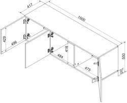  Cama 3D RTV cabinet ALMA 150x41.5xH55 cashmere