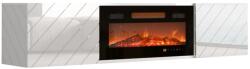  RTV LUXE cabinet 182.6x34.5x37.5 white/gloss white + black fireplace