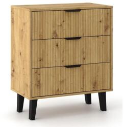  Scandi 3s Slim Oak Artisan Chest Of Drawers Comoda