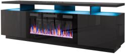  RTV EVA cabinet with electric fireplace 180x40x52 cm graphite/glossy graphite