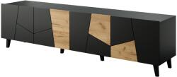  RTV cabinet ETNA 200x42x52 black matt + oak craft
