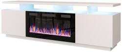  RTV EVA cabinet with electric fireplace 180x40x52 cm white/gloss white