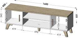  Cama TV stand LOTTA 160 2D2K white/sonoma