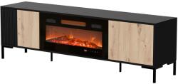  Cama RTV Cabinet MERCI 180 x 40 x 53.5 cm black/oak artisan + fireplace
