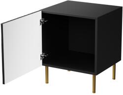  Bedside table 2 pcs. JUNGLE 53.5x40.5x44 black matt + golden legs
