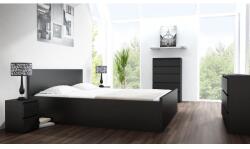 Topeshop M2 CZERŃ nightstand/bedside table 2 drawer(s) Black