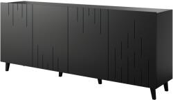  BARI chest of drawers 200x42x82 black matt Comoda