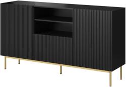  PAFOS chest of drawers on golden steel frame 150x40x90 cm matte black Comoda