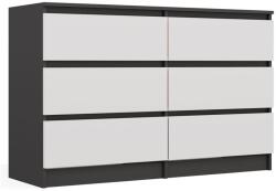  M6 Malwa Chest Of Drawers 120 Cm 6 Drawers Anthracite/white Comoda