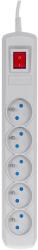 Activejet grey power strip with cord ACJ COMBO 5G/1, 5M/BEZP. AUT/S