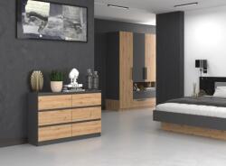 Topeshop M6 120 ANTRACYT/ART chest of drawers Comoda