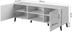  RTV cabinet ABETO 150x42x52 black glossy
