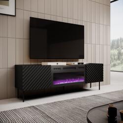 RTV cabinet with electric fireplace ONDA 180x40x39-58 black (standing or wall mounted)