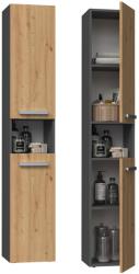 Topeshop NEL I ANT/ART bathroom storage cabinet Graphite, Oak