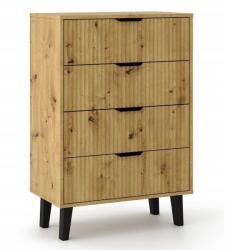  Scandi 4s Slim Oak Artisan Chest Of Drawers Comoda