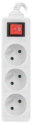 Lanberg Power Strip 3m White, 3x 230v Pl, With Switch