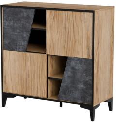  Cama 4D bookcase OVO 90x38xH90 oak/concrete Raft