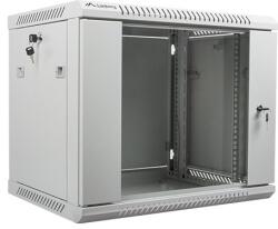 Lanberg wall-mounted installation rack cabinet 19'' 9U 600x450mm gray (glass door)