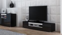  Cama TV stand VIVA 180 black/black gloss + white