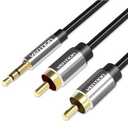 Vention 3.5mm Male to 2RCA Male Audio Cable 3M Black Metal Type