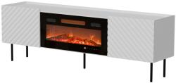  Cama LUCCA TV cabinet 180x40x59 white + black fireplace