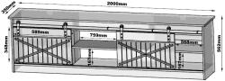  RTV GRANERO cabinet 200x56.7x35 white/gloss white