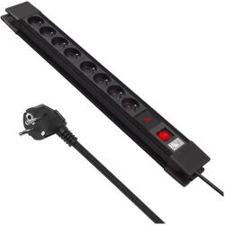 Maclean MCE11 power extension 1.5 m 8 AC outlet(s) Indoor Black