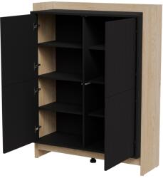 Cama PORTO chest of drawers 100x38x130 oak/black Comoda