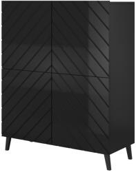  Shelving unit ABETO 100.5 x 40 x 121.5 cm black/gloss black Raft