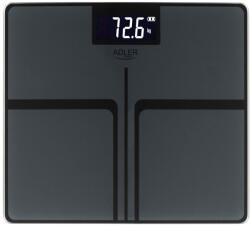  Bathroom scale ADLER AD 8194s STRIPES rechargeable USB-C Black Cantar baie