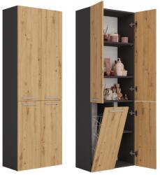 Topeshop NEL 1K DD ANT/ART KP bathroom storage cabinet Graphite, Oak