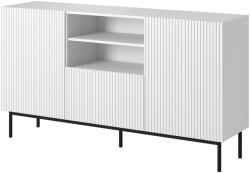  PAFOS chest of drawers on a black steel frame 150x40x90 cm white matt Comoda
