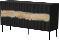 Cama INSERTO 3D chest of drawers 143.5x40x80 black + LED Comoda