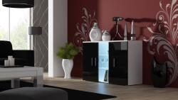 Cama sideboard 120 cm SOHO S7 white/black gloss Comoda
