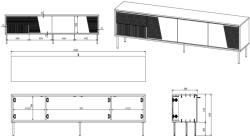  RTV cabinet ABI 4D 200x38x62 cashmere matt